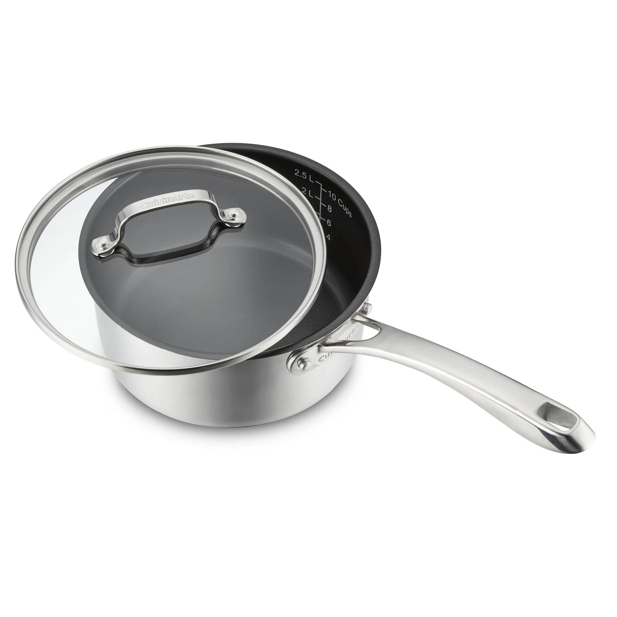 Classic 3qt Ceramic Nonstick Sauce Pan with Cover- Silver - Kaedas