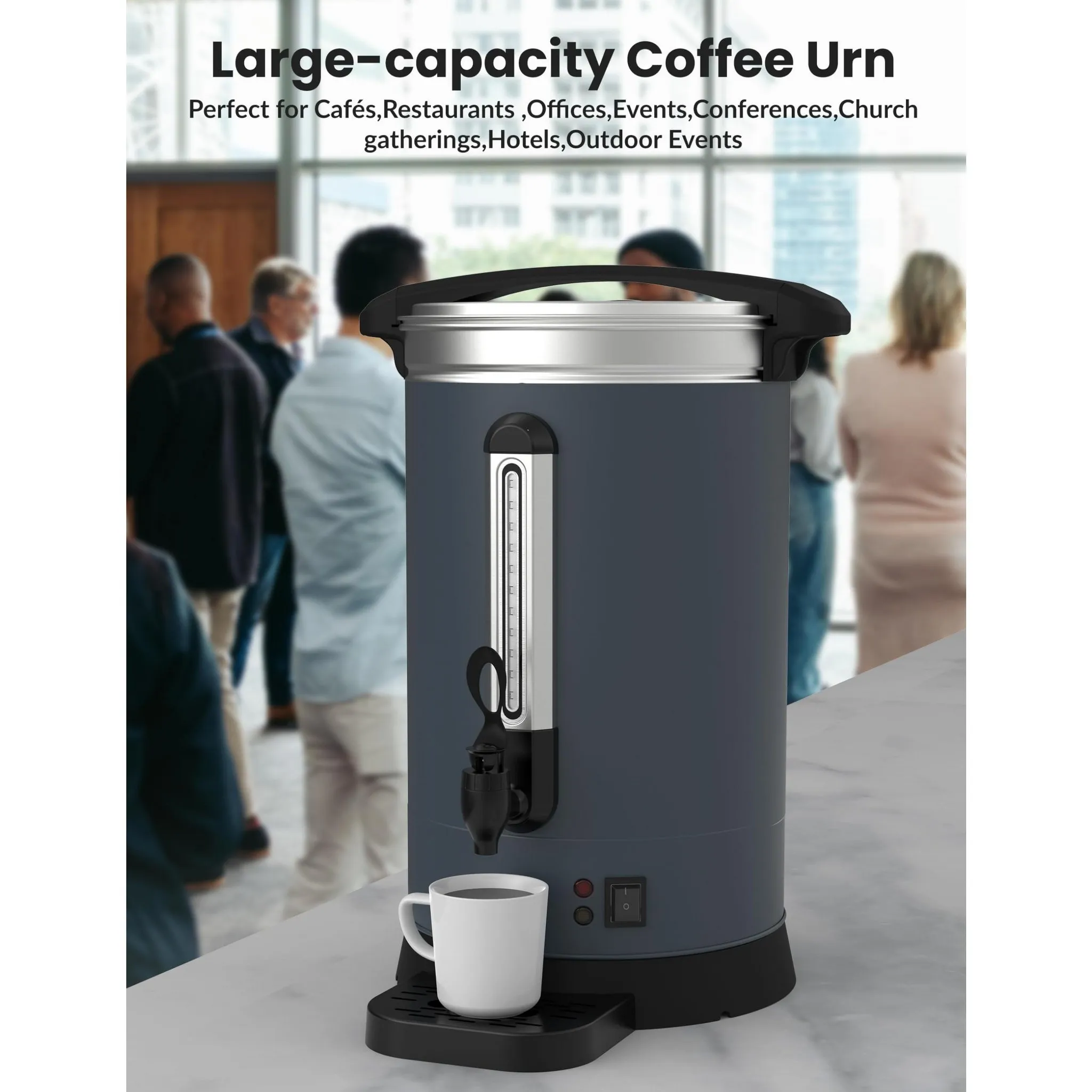 120 Cups Coffee Urn - Silver - Kaedas