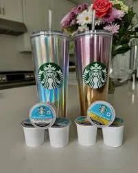 24Oz Starbucks Tumbler Set with Iced Coffee K-Cups - 2-Pack - Kaedas