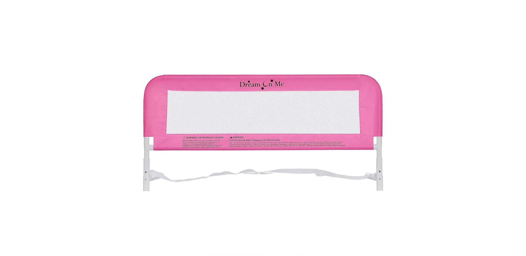 Lightweight Mesh Security Adjustable Bed Rail - Blush Pink - Kaedas