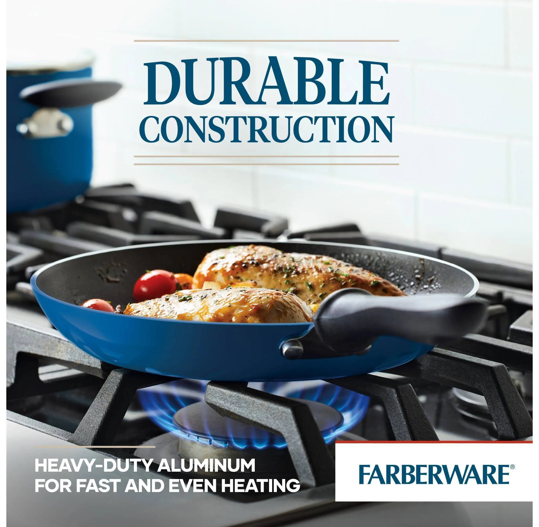 Reliance 12pc Nonstick Aluminum Cookware Set with Prestige Tools Blue: Pot & Pan Set, Dishwasher-Safe, Gas Compatible - Kaedas