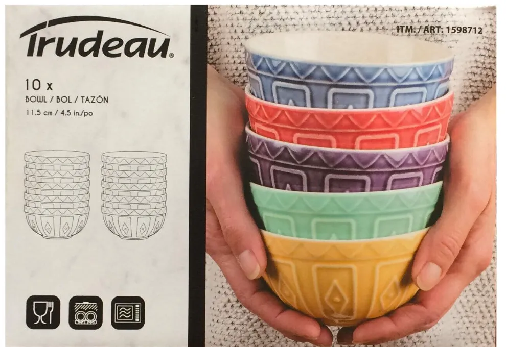 Porcelain 4.5 Inch Bowl Variety Set - 10 Count - Kaedas