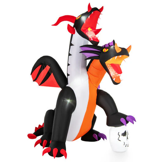 8 Feet Inflatable Twin-Headed Dragon Decoration With Lights - Kaedas