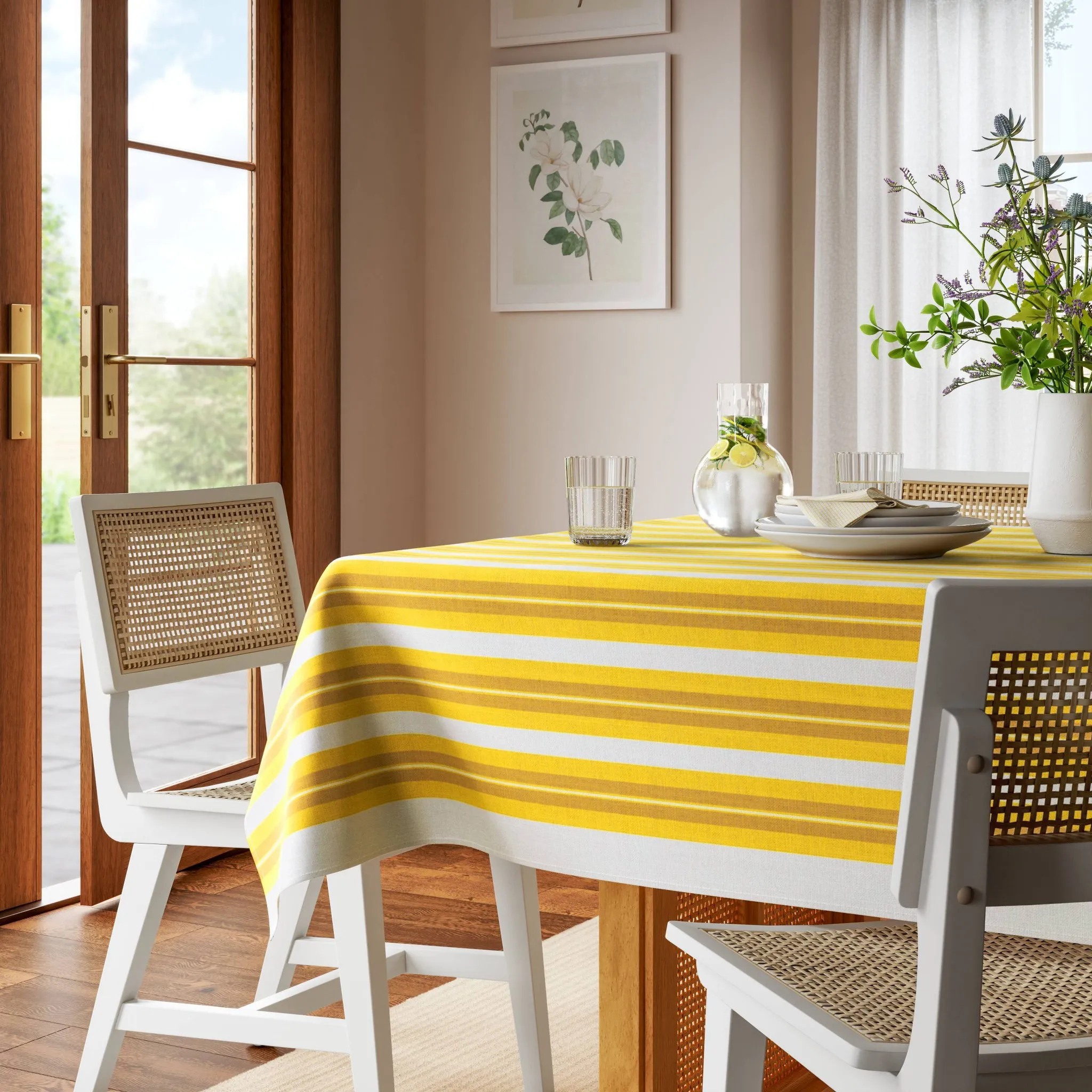 Coastal Tablecloth Yellow Striped - Kaedas