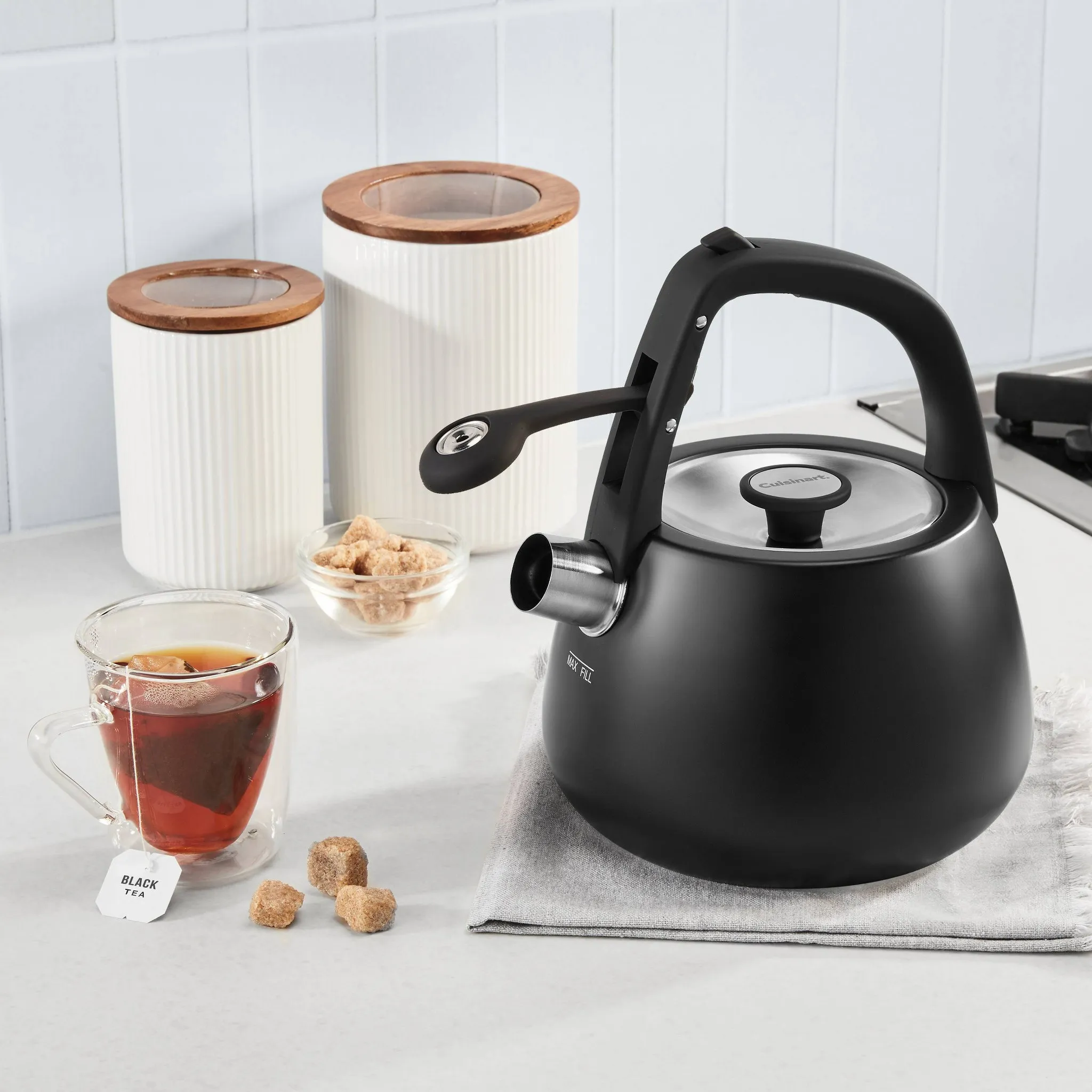 2qt Stainless Steel Stovetop Kettle- Matte Black - Kaedas