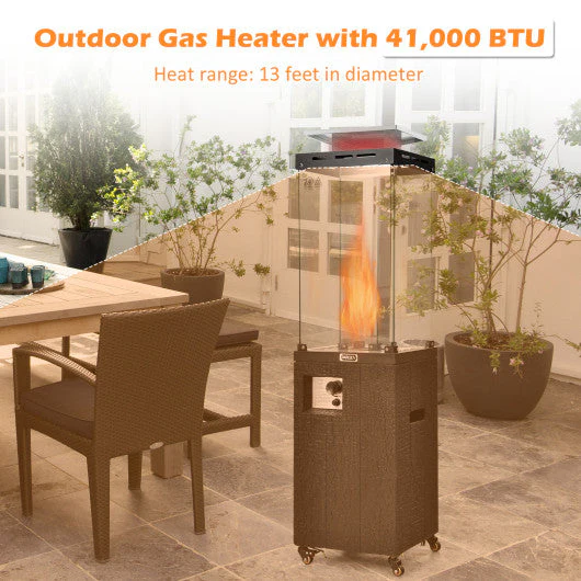 41 000 BTU Propane Patio Heater With Metal Hood-Black - Kaedas
