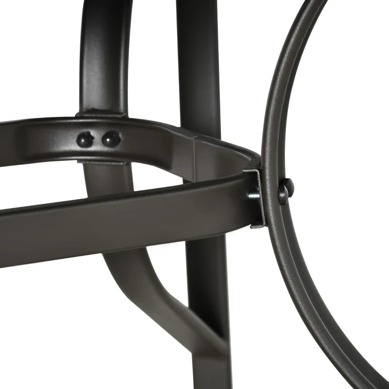 Outsunny 8 Pieces Patio Furniture Set with 9Ft Patio Umbrella, Outdoor Dining Table and Chairs, 6 Chairs, Push Button Tilt and Crank Parasol, Tempered Glass Top, Gray - Kaedas