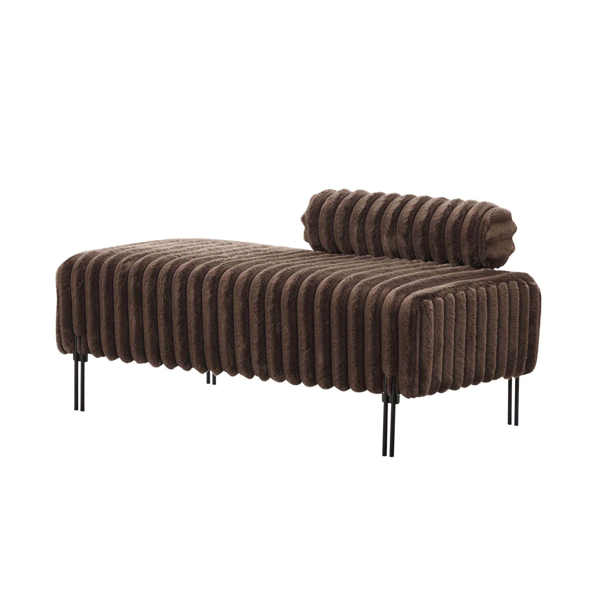 Mini Loveseat With Adjustable Backrest - Brown - Kaedas