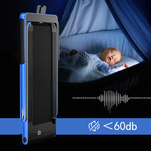 2.25HP 2 in 1 Folding Treadmill With APP Speaker Remote Control-Navy - Kaedas