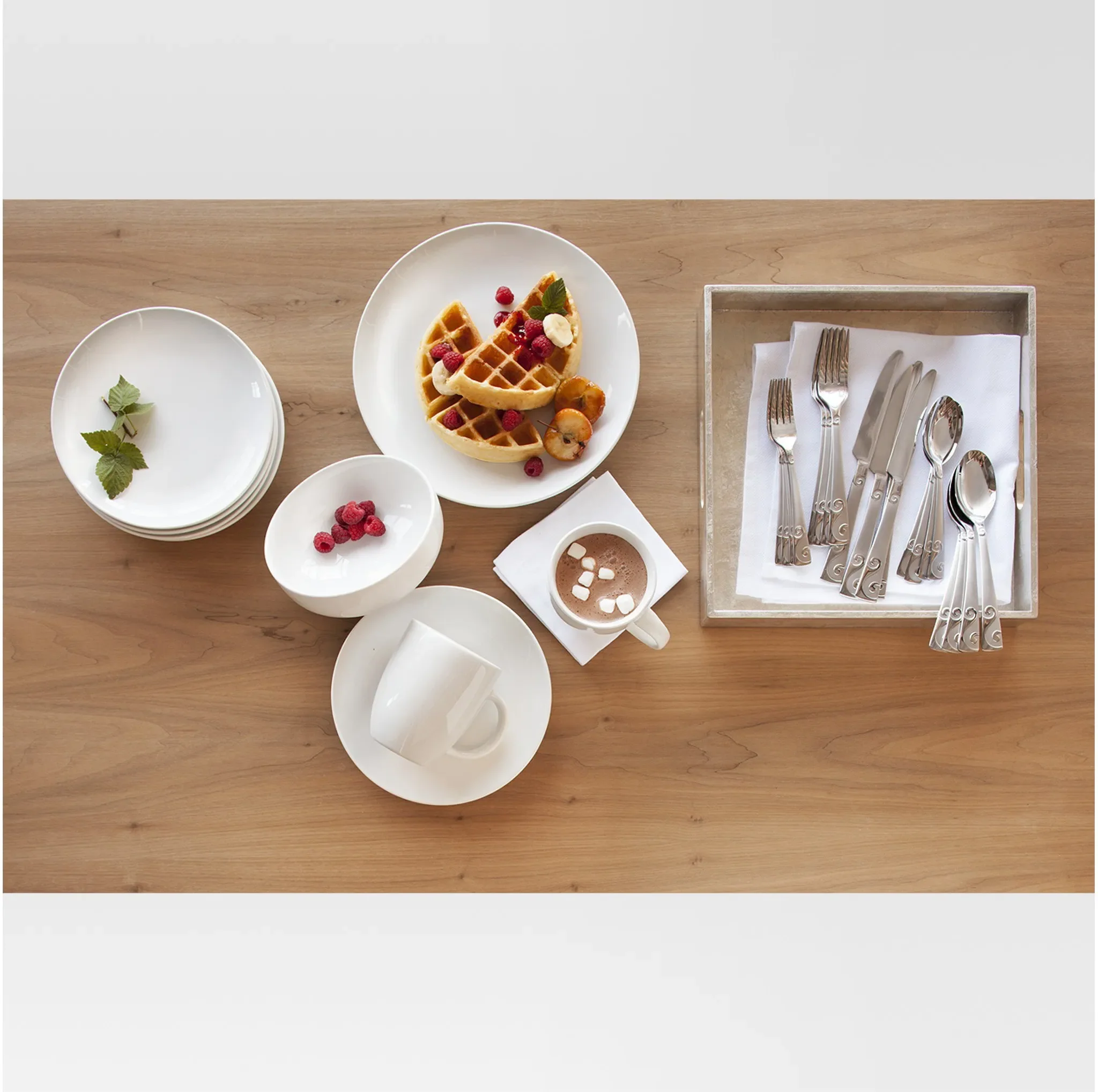 16pc Porcelain Coupe Dinnerware Set - Kaedas