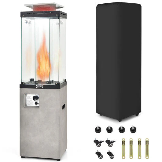 41 000 BTU Propane Patio Heater With Metal Hood-Gray - Kaedas