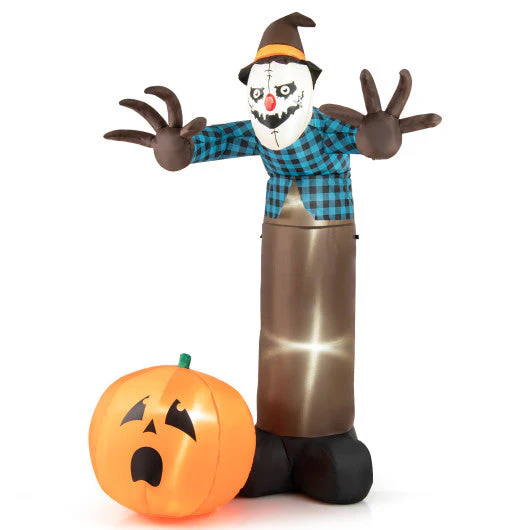7 FT Inflatable Halloween Haunted Scarecrow Pumpkin Ghost With Built-in LED Lights - Kaedas