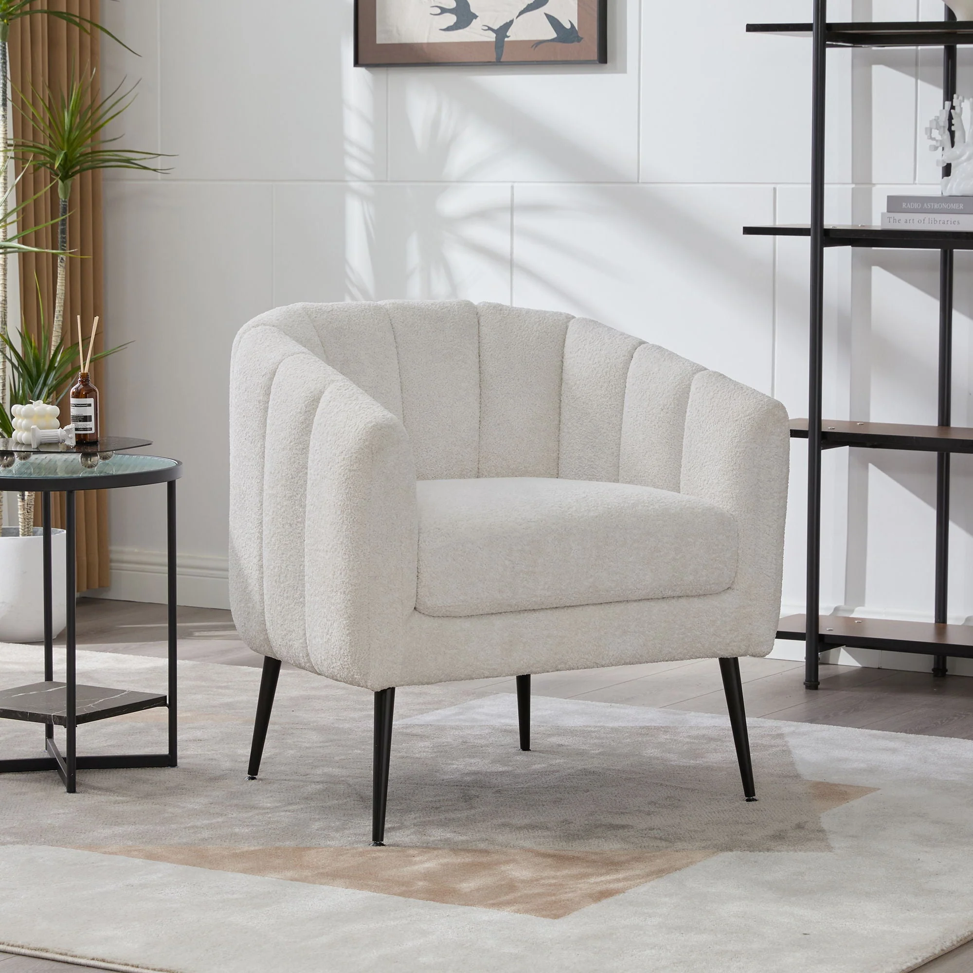 Vanity Barrel Accent Lounge Chair - Ivory - Kaedas