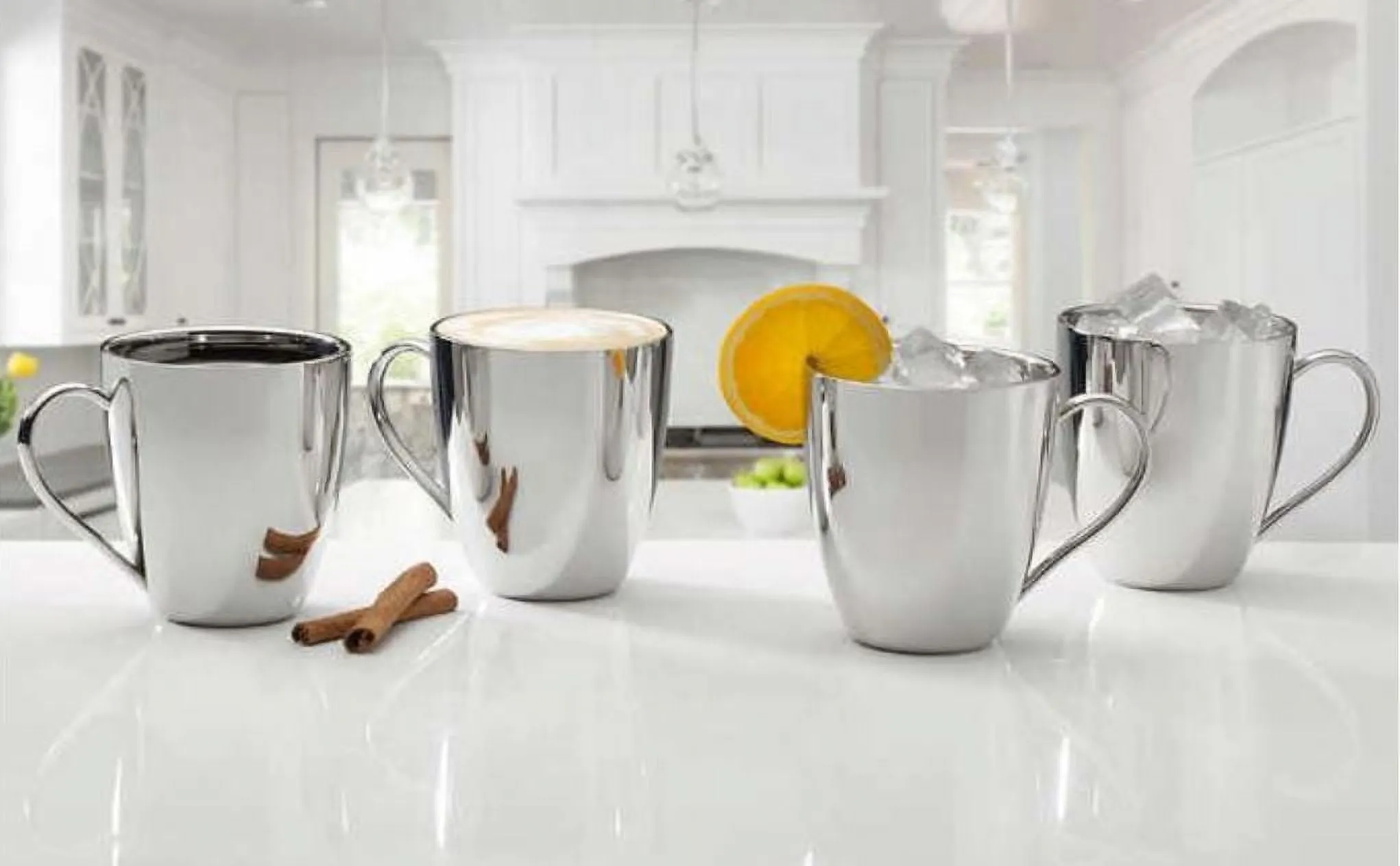 Mikasa Double Wall Stainless Steel 20 Oz Mugs - Set of 4 (See Description) - Kaedas