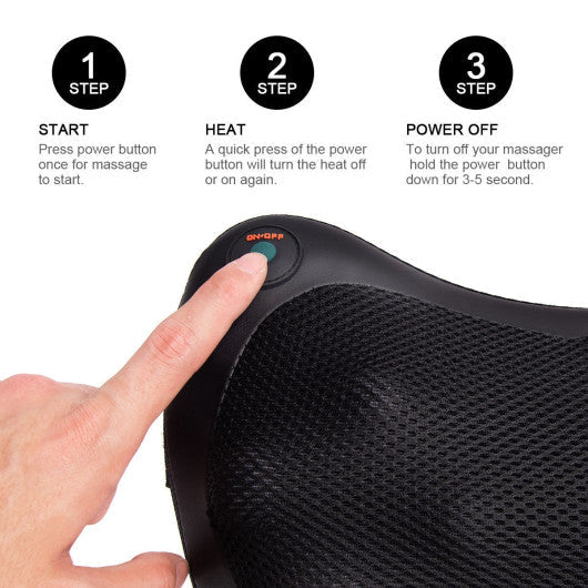 Shiatsu Pillow Massager With Heat Deep Kneading for Shoulder  Neck and Back - Kaedas