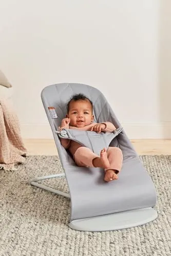 BabyBjorn Bouncer Bliss, Woven, Petal quilt, Light grey - Kaedas