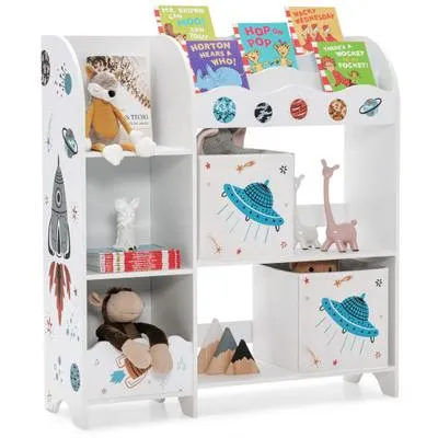 Costway Kids Toy and Book Organizer with Storage Bins - Kaedas