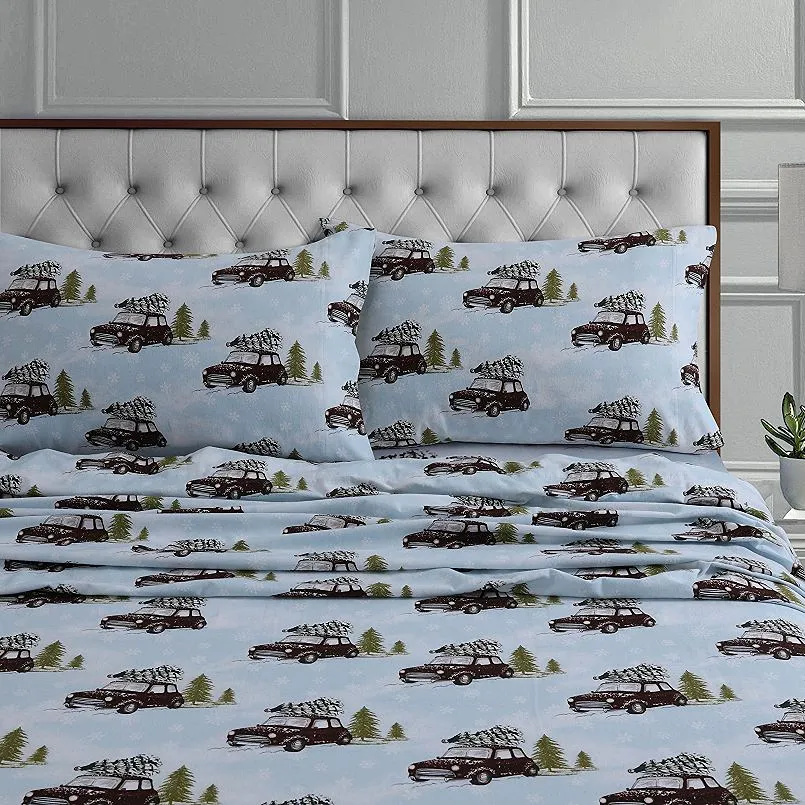 Living Printed Flannel Extra Deep Pocket Sheet Set - Kaedas