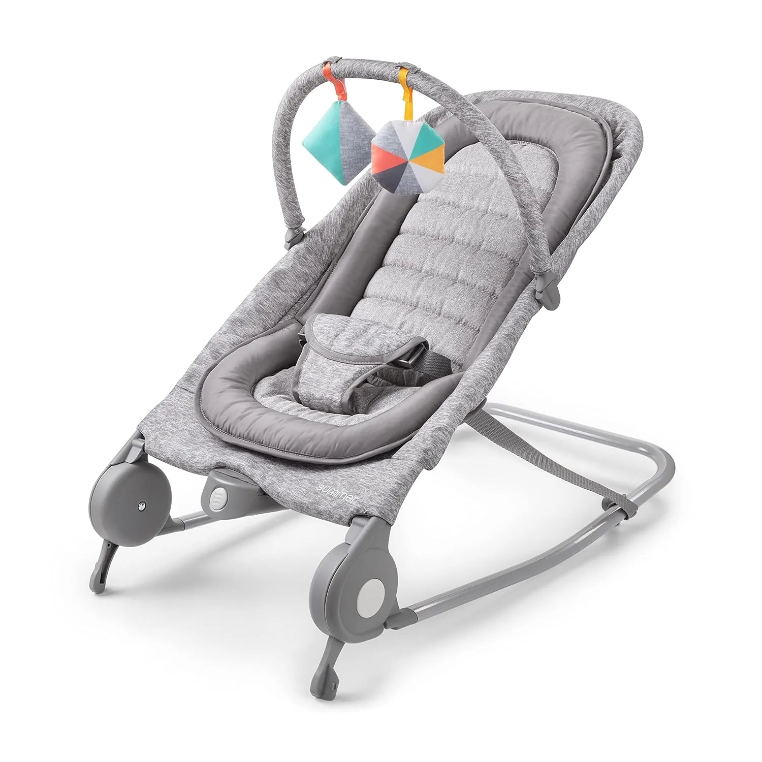 2-in-1 Bouncer & Rocker Duo - Light Gray Tweed (See description) - Kaedas