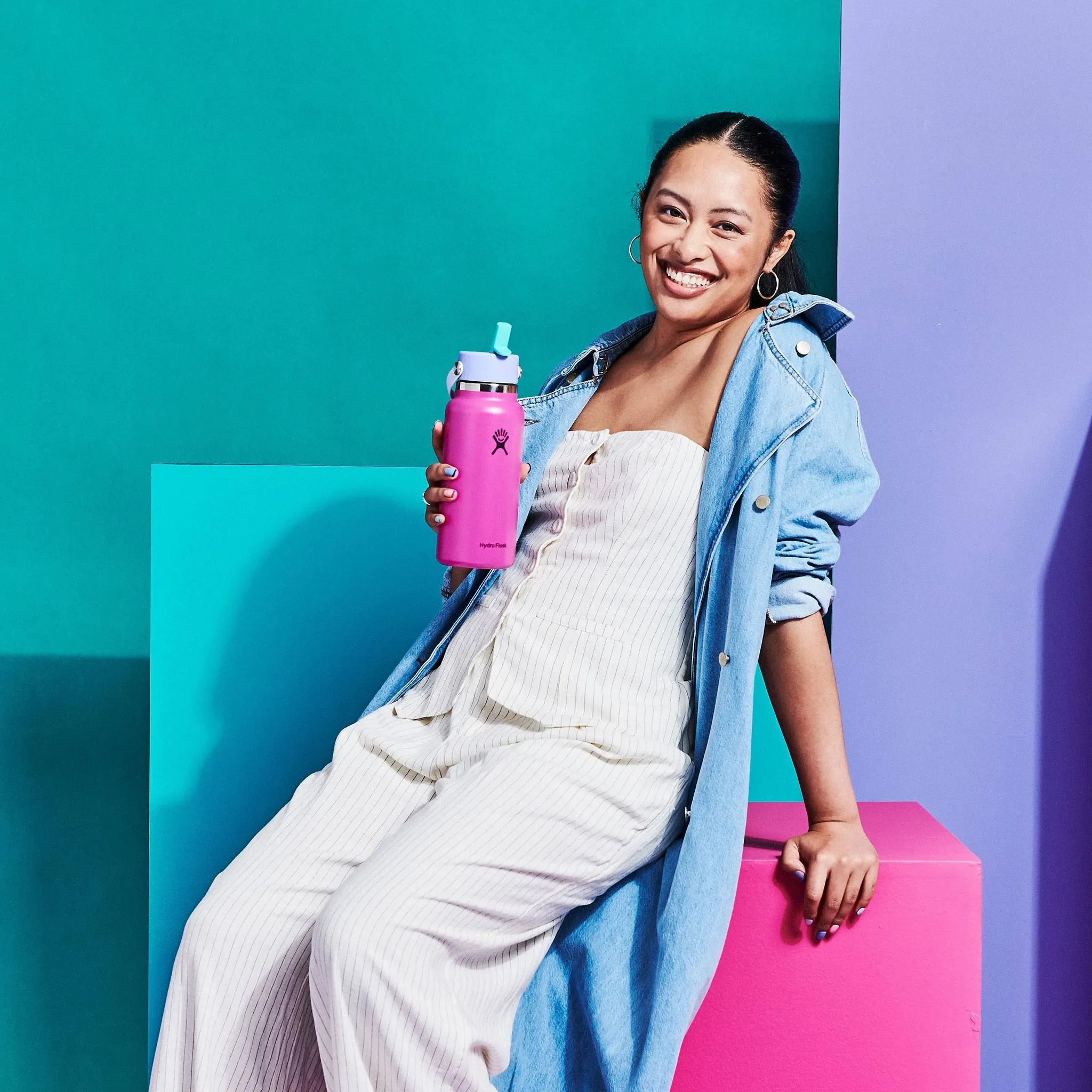 32oz Wide Mouth Flex Straw Water Bottle - Holiday Punch (See Description) - Kaedas