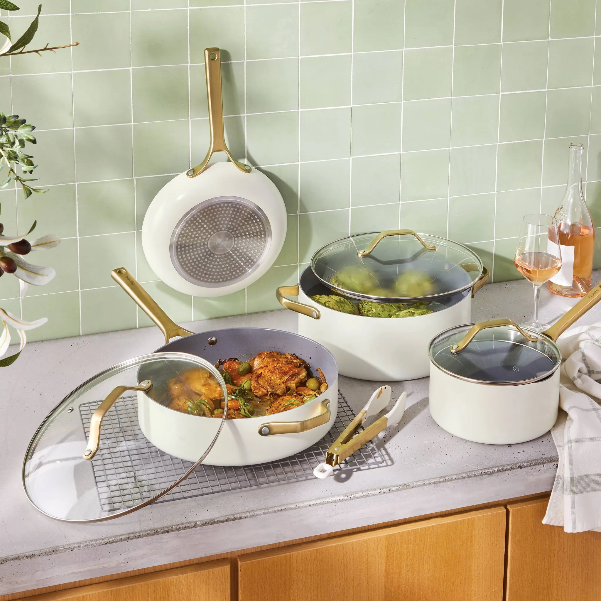 7pc Nonstick Ceramic Coated Aluminum Cookware Set (See Description) - Kaedas