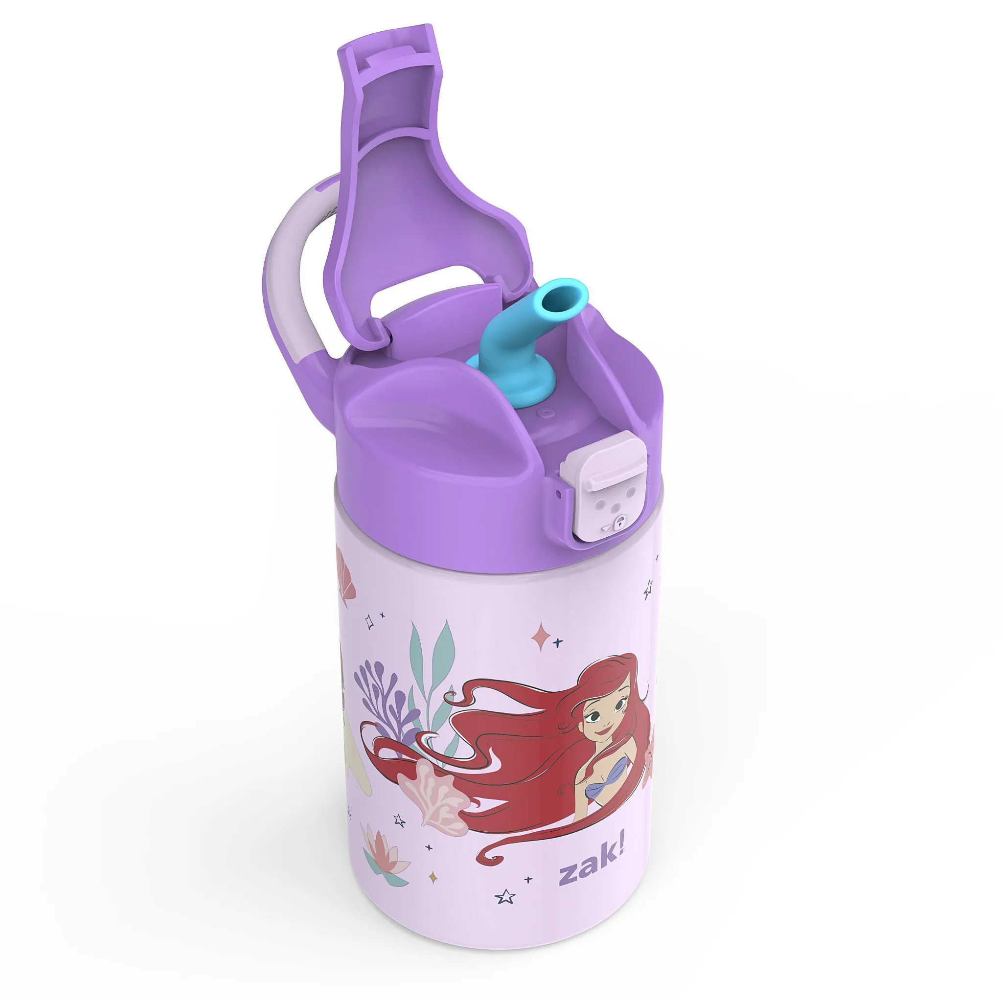 14 fl oz Stainless Steel Vacuum Insulated Princess Water Bottle: Kids & Toddler, Dishwasher-Safe, Purple - Kaedas