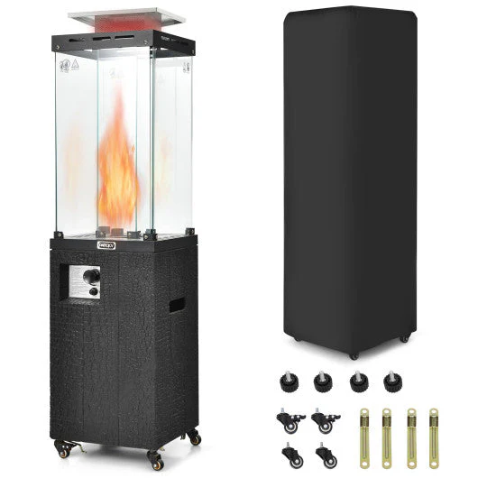 41 000 BTU Propane Patio Heater With Metal Hood-Black - Kaedas