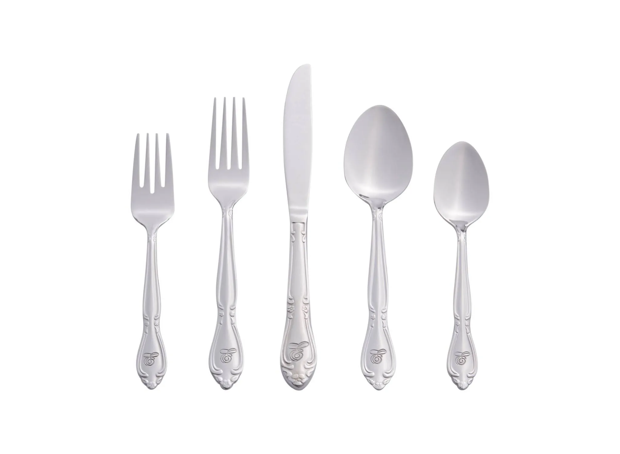 Monogrammed Flatware Set - Silver - Kaedas