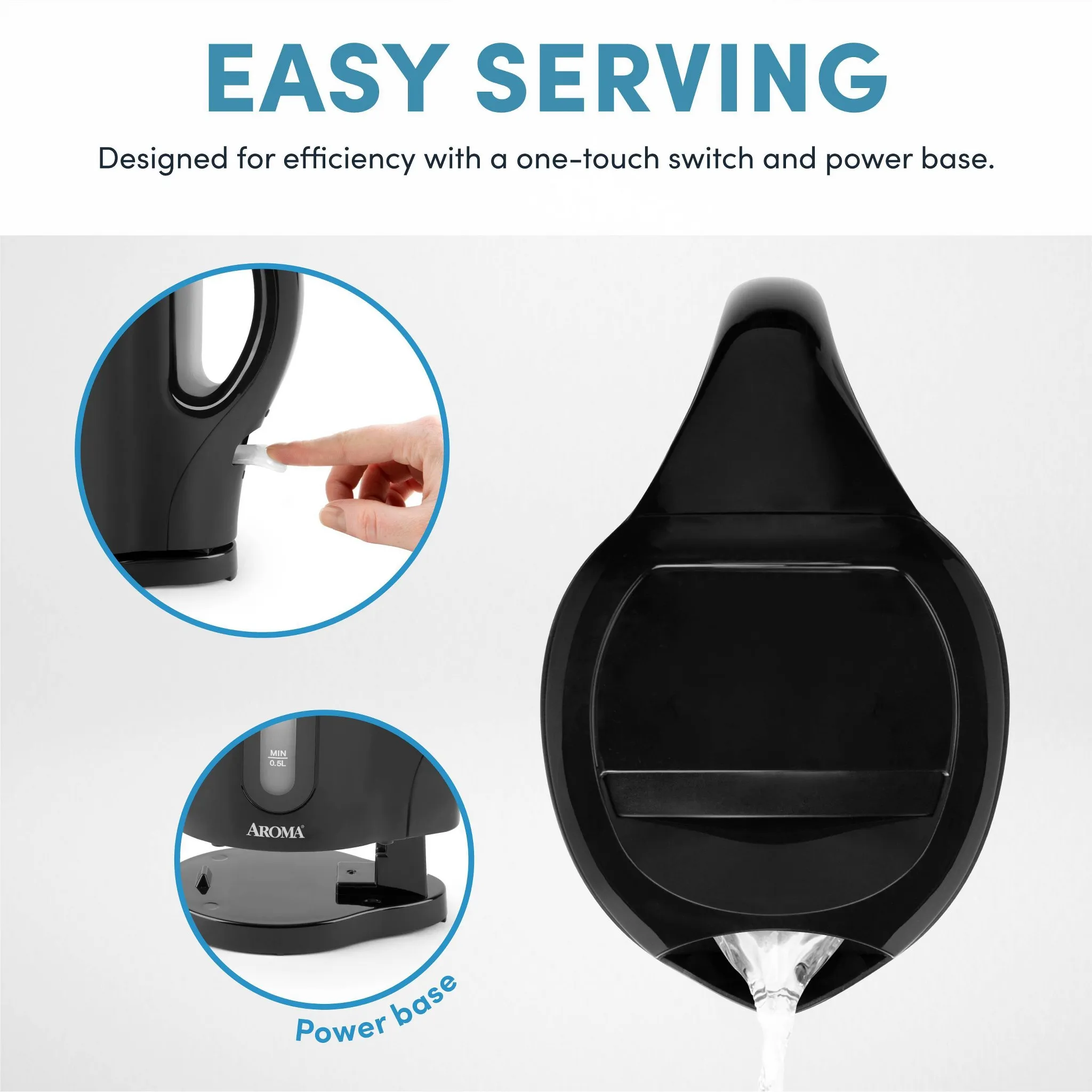 1.7L Electric Kettle - Black - Kaedas