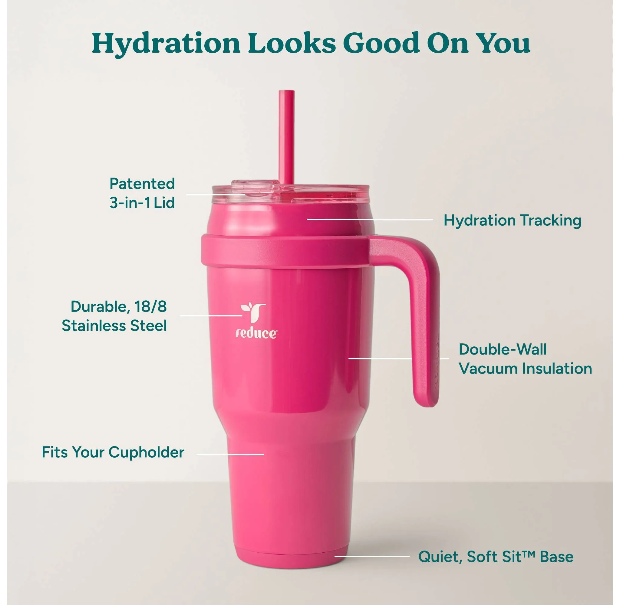 40oz Vacuum Insulated Stainless Steel Straw Tumbler Mug- Dark Pink - Kaedas