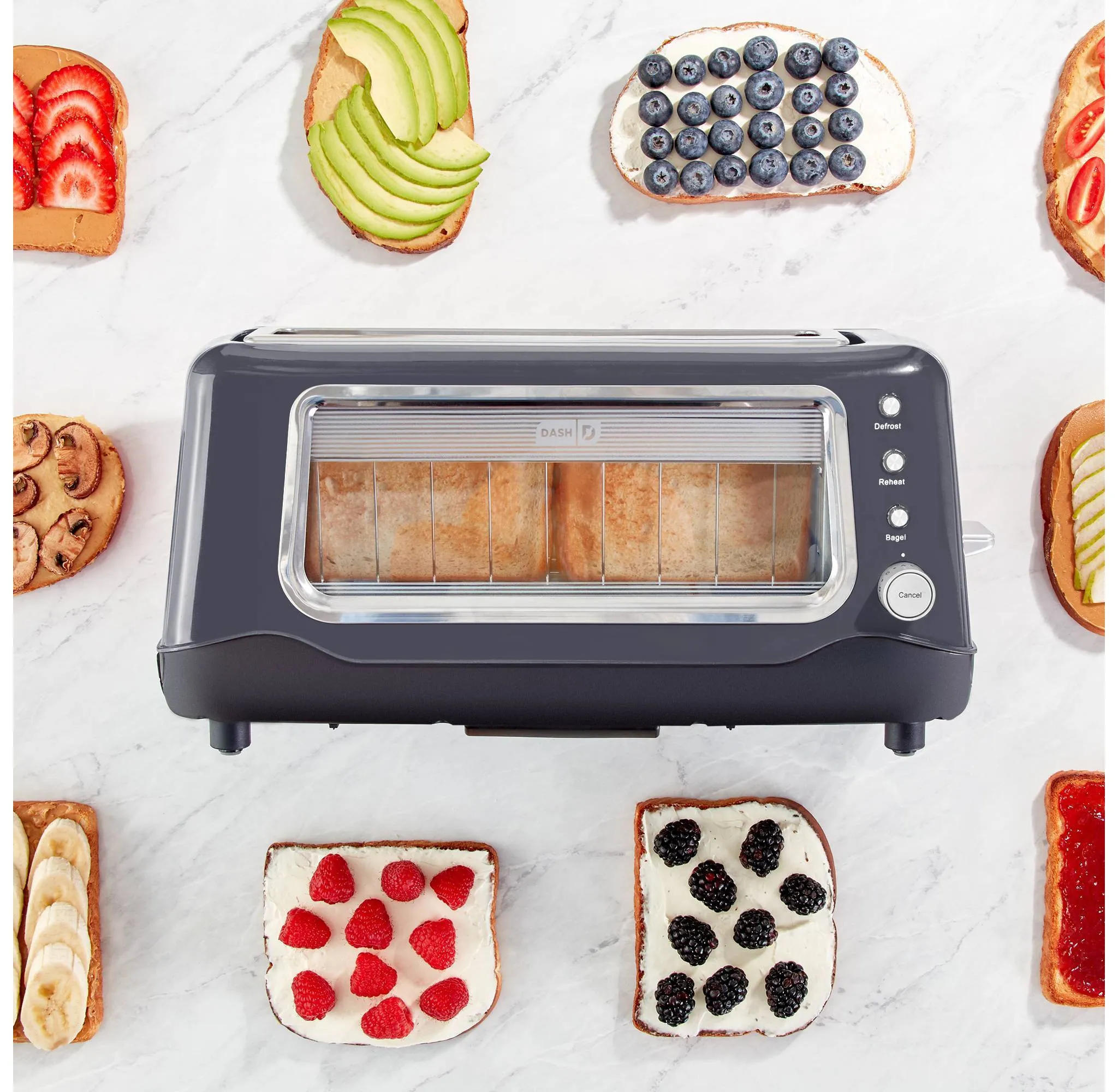 ClearView Long Slot Toaster, Aqua Green, 1100W - Kaedas