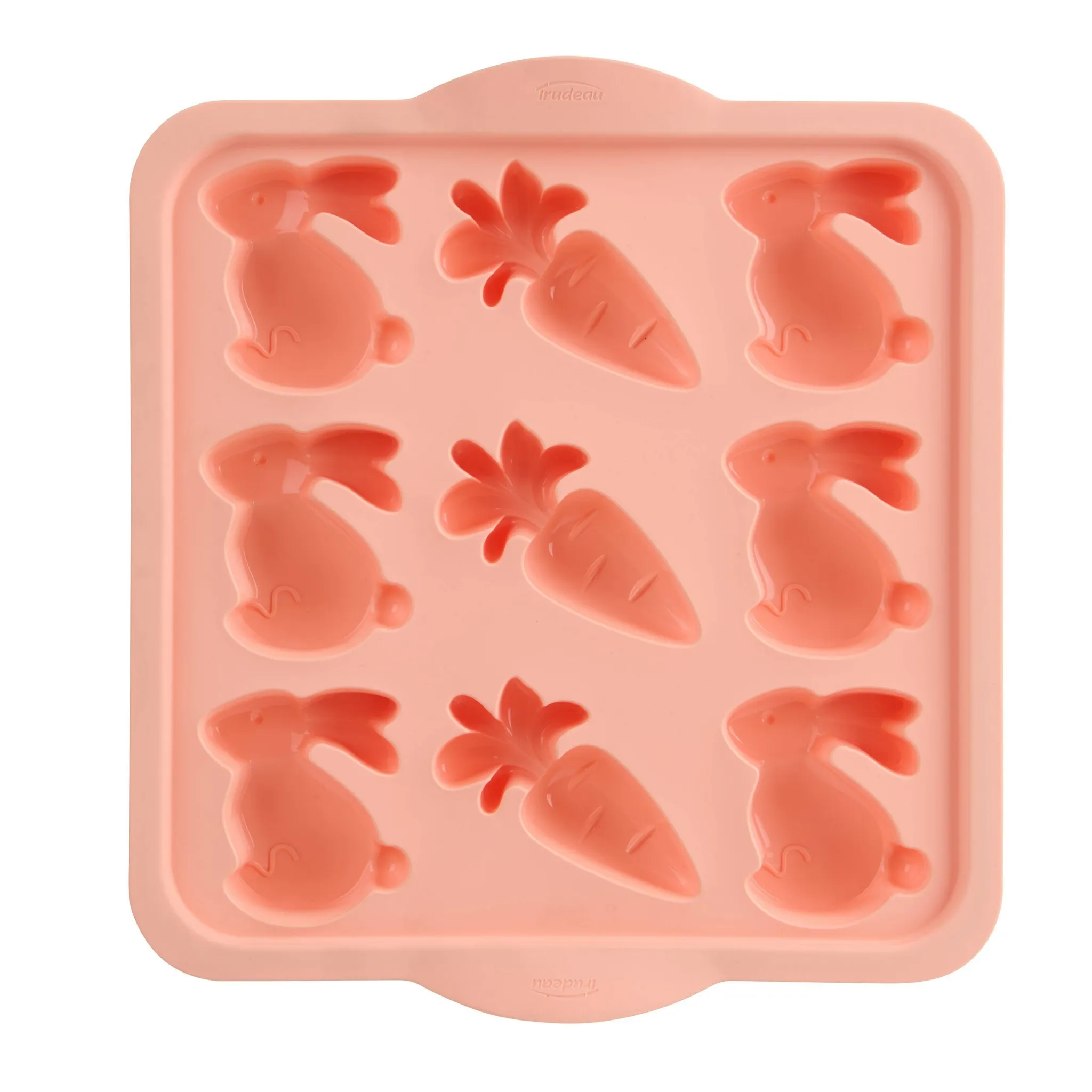 9 Cavity Silicone Bunny and Carrot Pan Pink - Kaedas