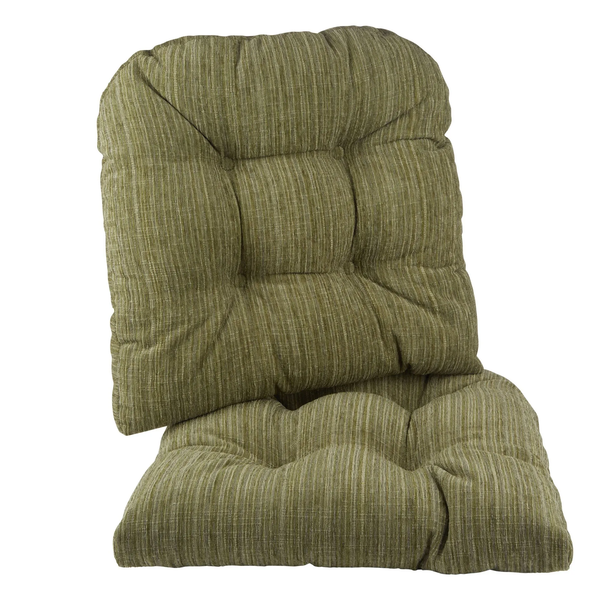 Non-Slip Chenille Tufted Chair Cushions - Green - Kaedas