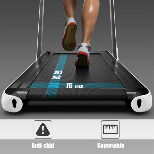2.25HP 2 in 1 Folding Treadmill With APP Speaker Remote Control-White - Kaedas