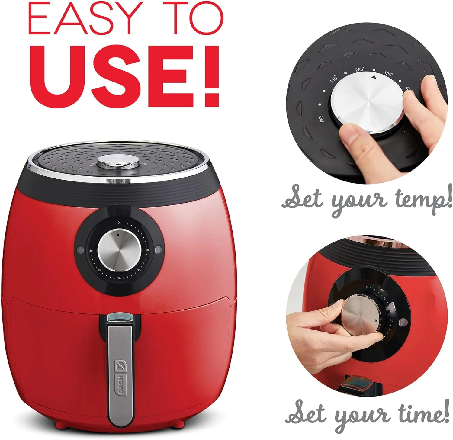 Deluxe Air Fryer 6 QT- Red - Kaedas