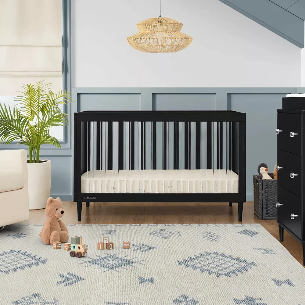 Bowie 4-in-1 Convertible Crib - Greenguard Gold Certified - Black - Kaedas