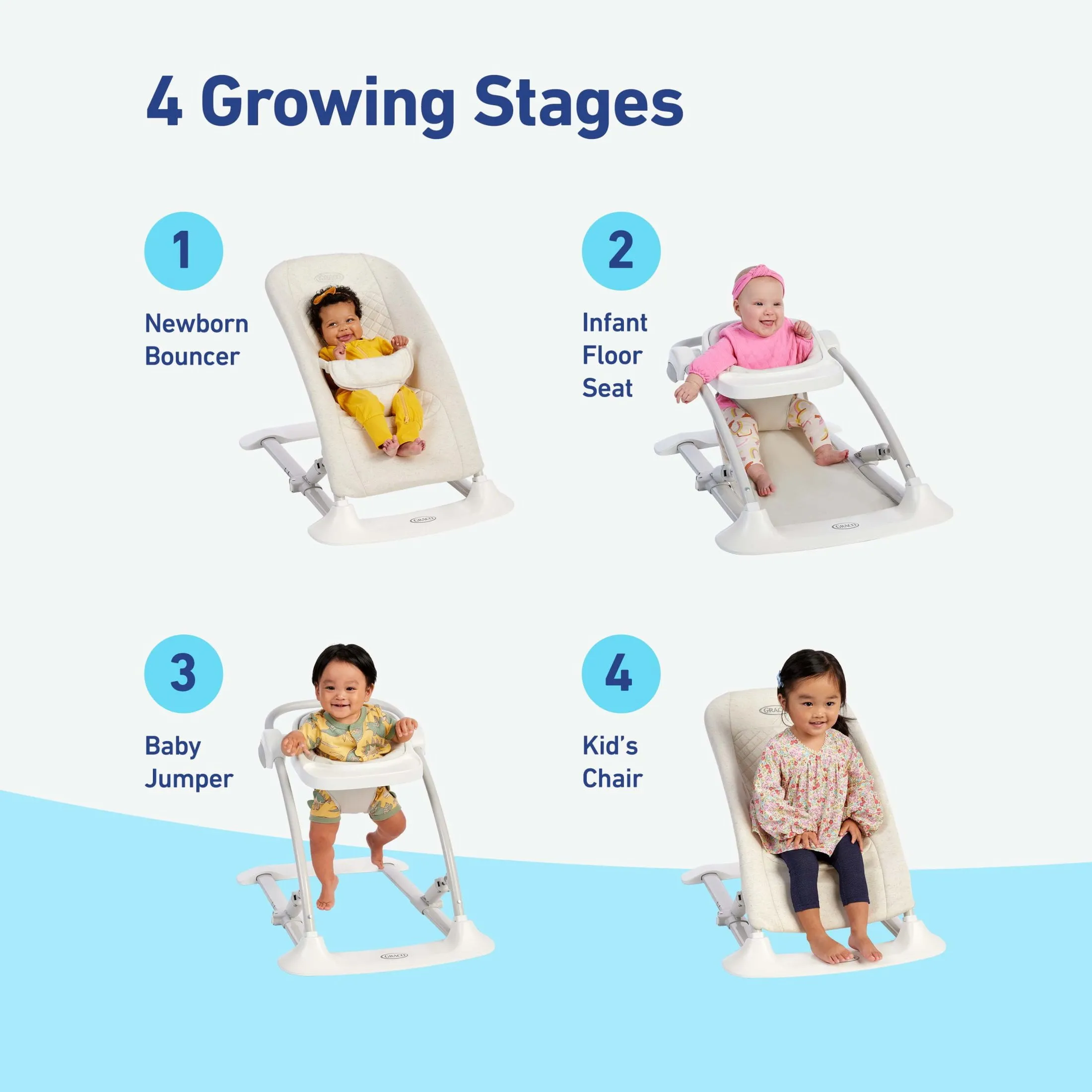 JumpStart 4-in-1 Activity Bouncer, Wren (See Description) - Kaedas