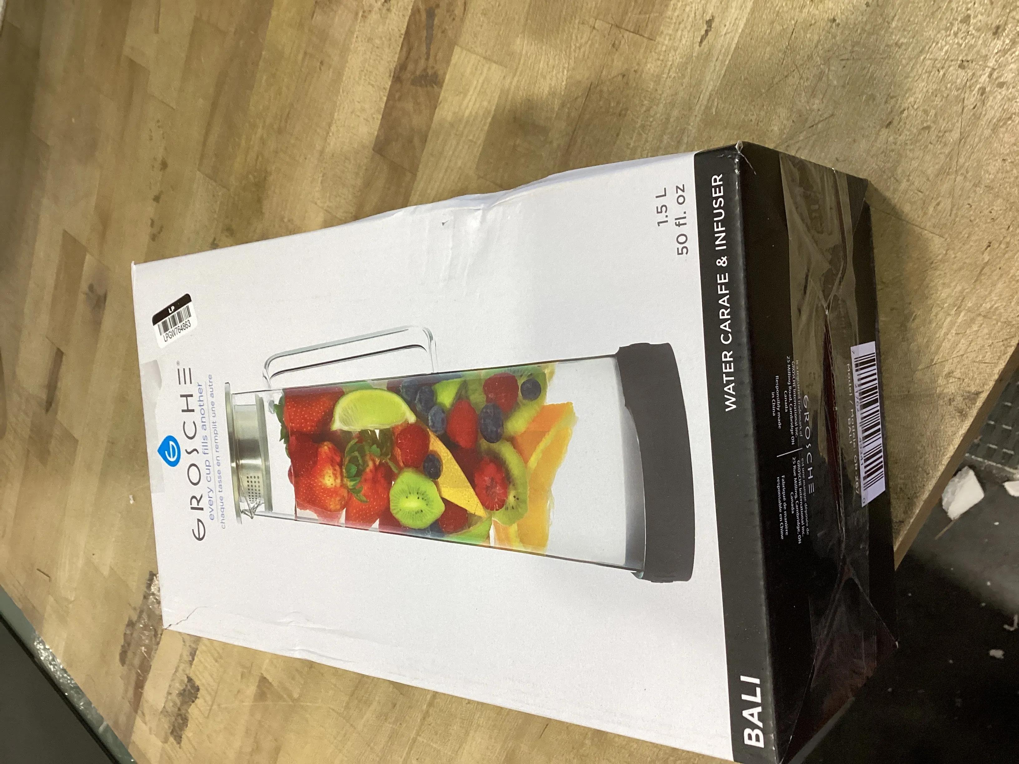 Bali Water Infuser Pitcher with Stainless Steel Filter Lid, 50 Fl Oz Capacity - Kaedas