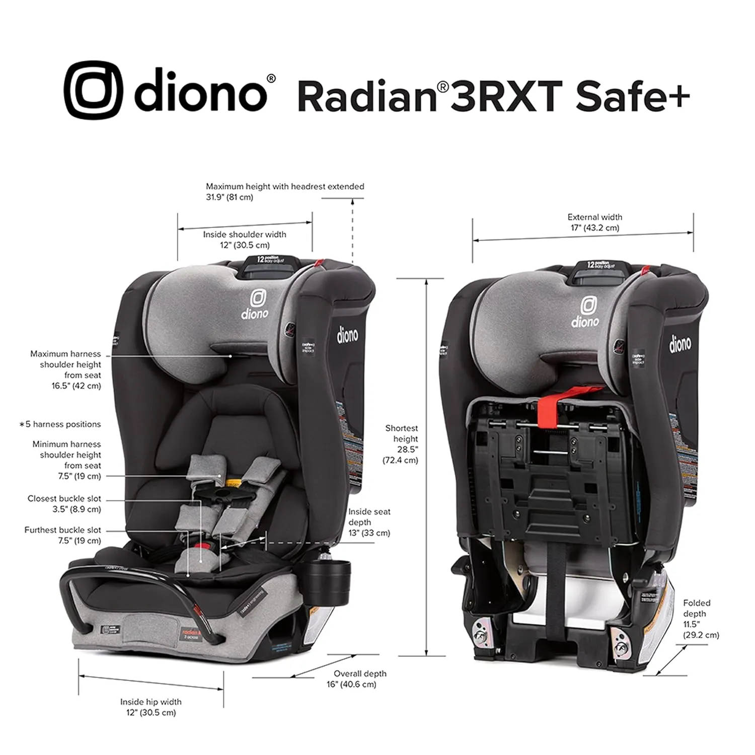 Radian 3RXT SafePlus All-in-One Convertible Car Seat - Gray Slate - Kaedas
