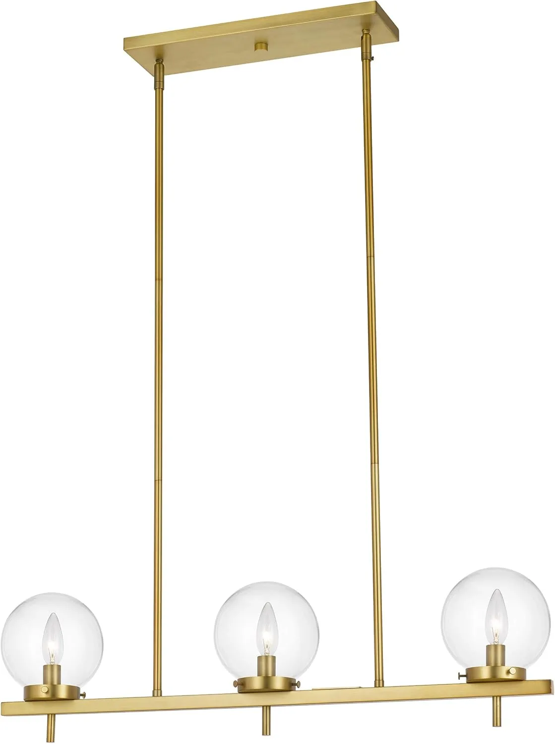 Odessa Modern Brushed Brass 3-Light Pendant - Kaedas