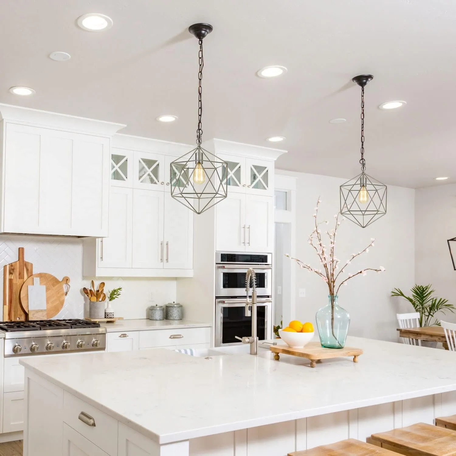 Bellini One-Light Chandelier in Brushed Nickel - Kaedas