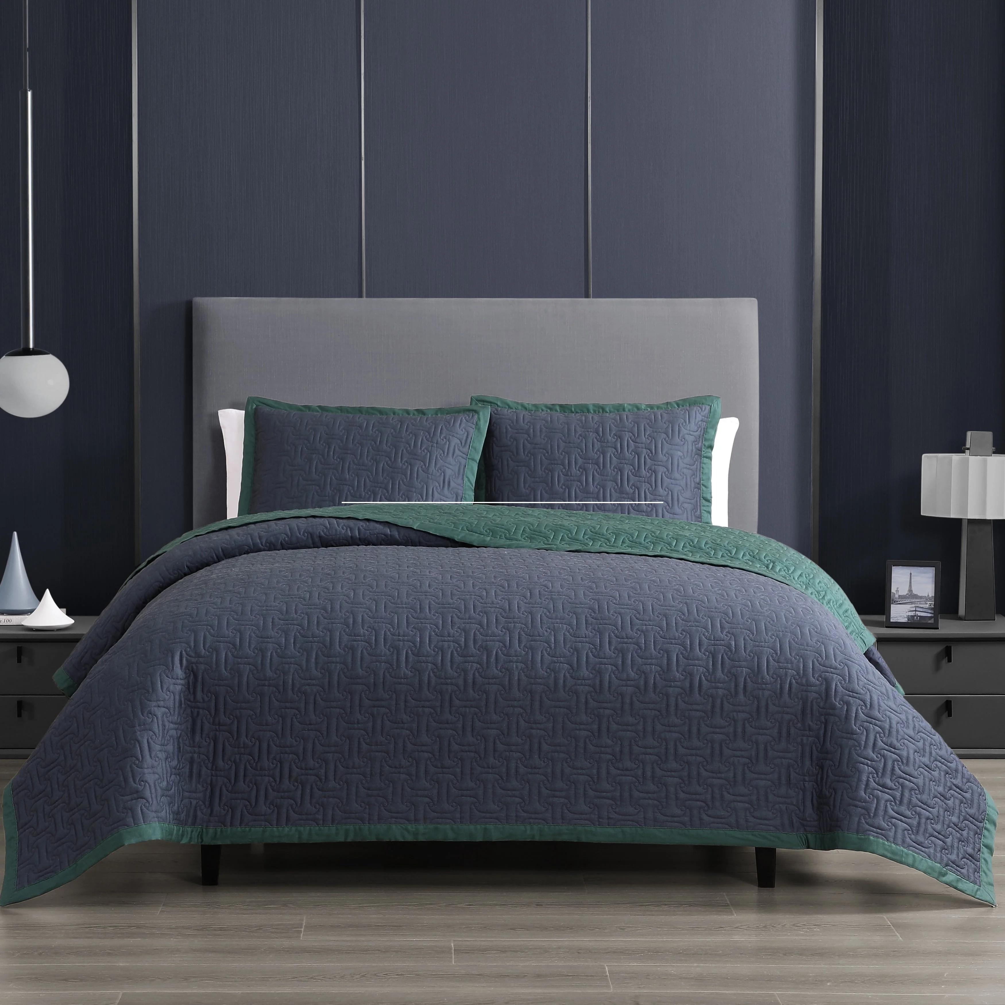 Bebejan 3 Piece Textured Quilted Coverlet Set - Kaedas