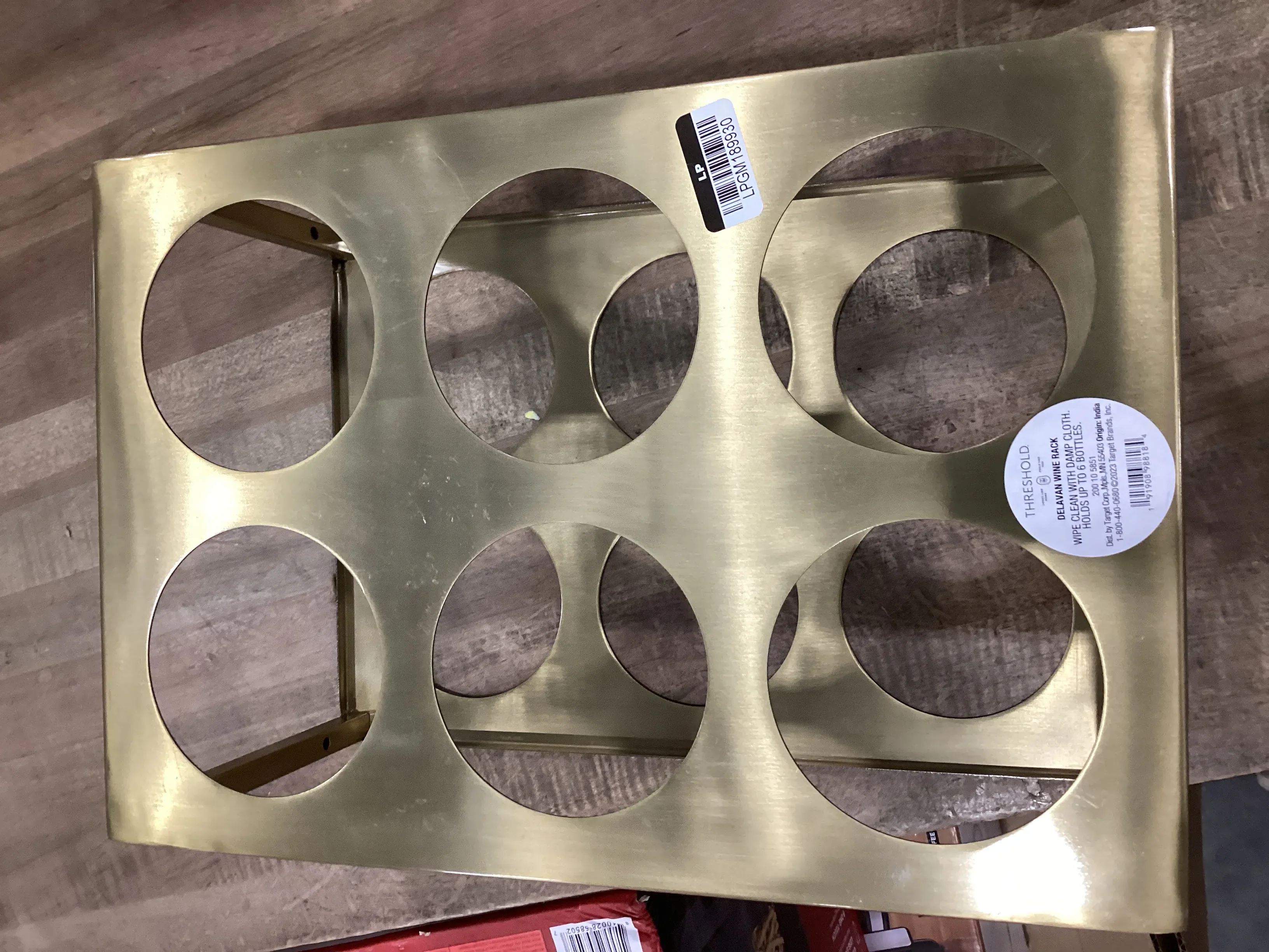 6 Bottles Delavan Collection Metal Stand Wine Rack- Gold (See Description) - Kaedas