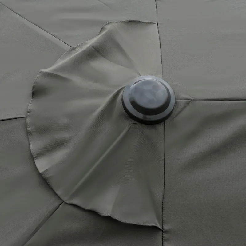 Outsunny Patio Umbrella 15' Steel Rectangular - Dark Gray - Kaedas