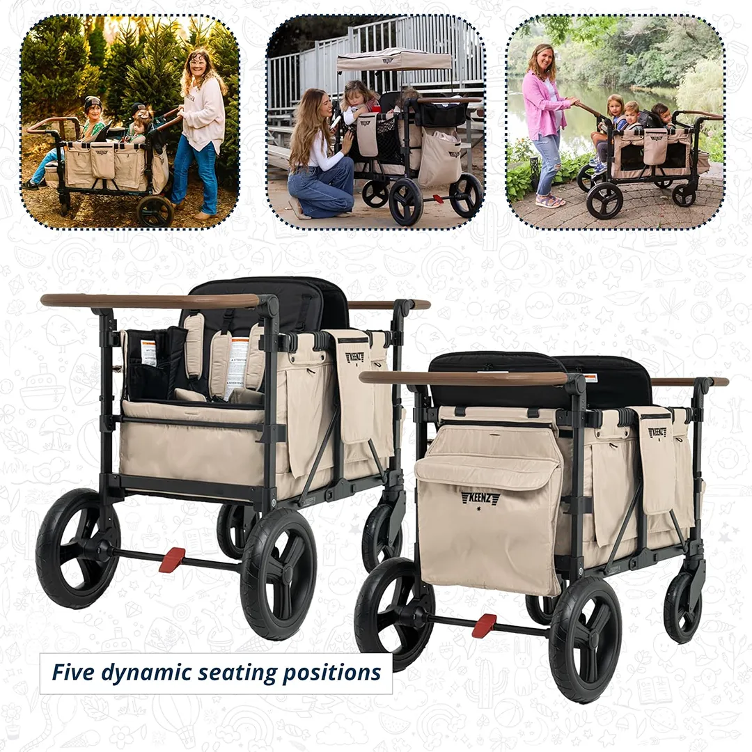 XC+Evo Luxury Comfort Stroller Wagon 4 Passenger - Mocha - Kaedas