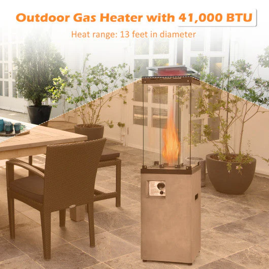 41 000 BTU Propane Patio Heater With Metal Hood-Gray - Kaedas