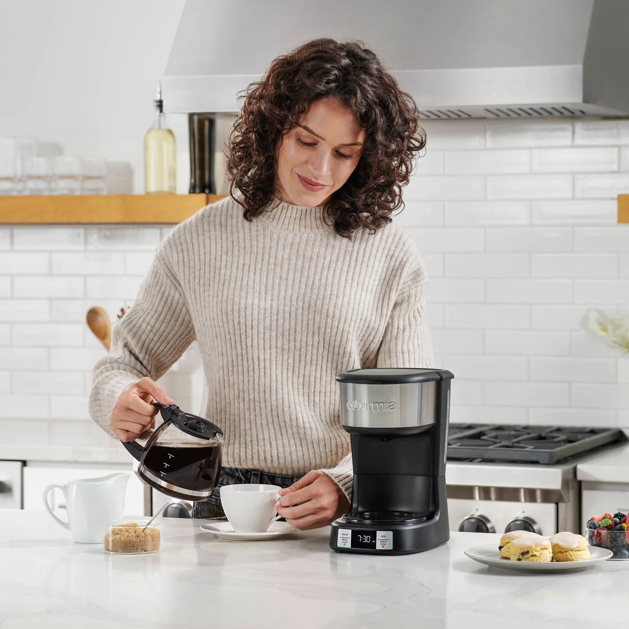 5 Cup Programmable Drip Coffee Maker with Brew Later Black - Kaedas