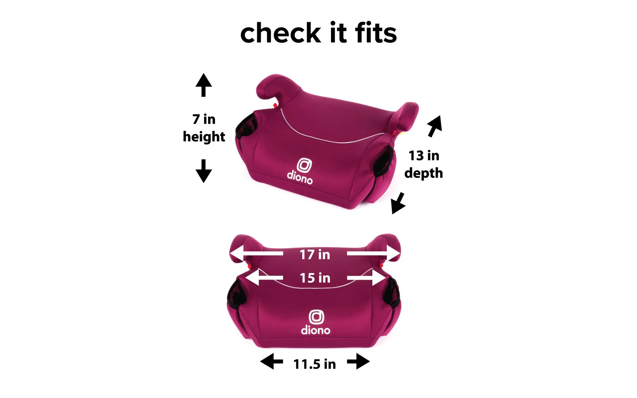 Solana Backless Booster Car Seat - Pink - Kaedas