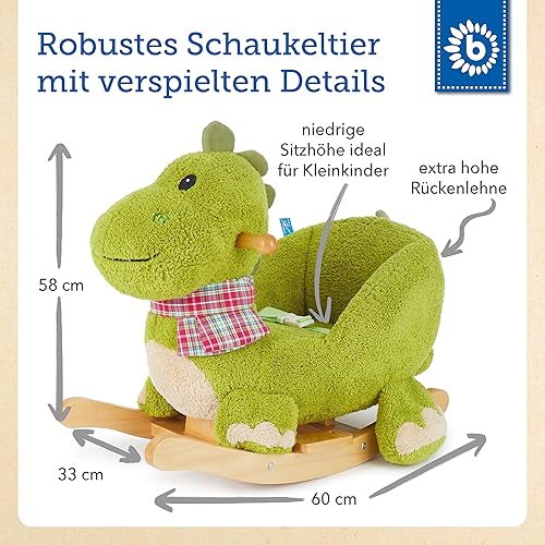 Bieco Plüsch Schaukeltier REH, 60 cm | Kinder Schaukelstuhl mit Sicherheitsgurt | Baby Schaukel | Kleinkind |Schaukelwippe ab 9 Monate | Schaukelpferd Holz - Kaedas