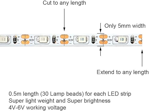 elechawk Ferngesteuerter LED-Lichtstreifen für RC Starrflügler Flying Wing Plane AR Wing Drone Modellauto Truck - Kaedas